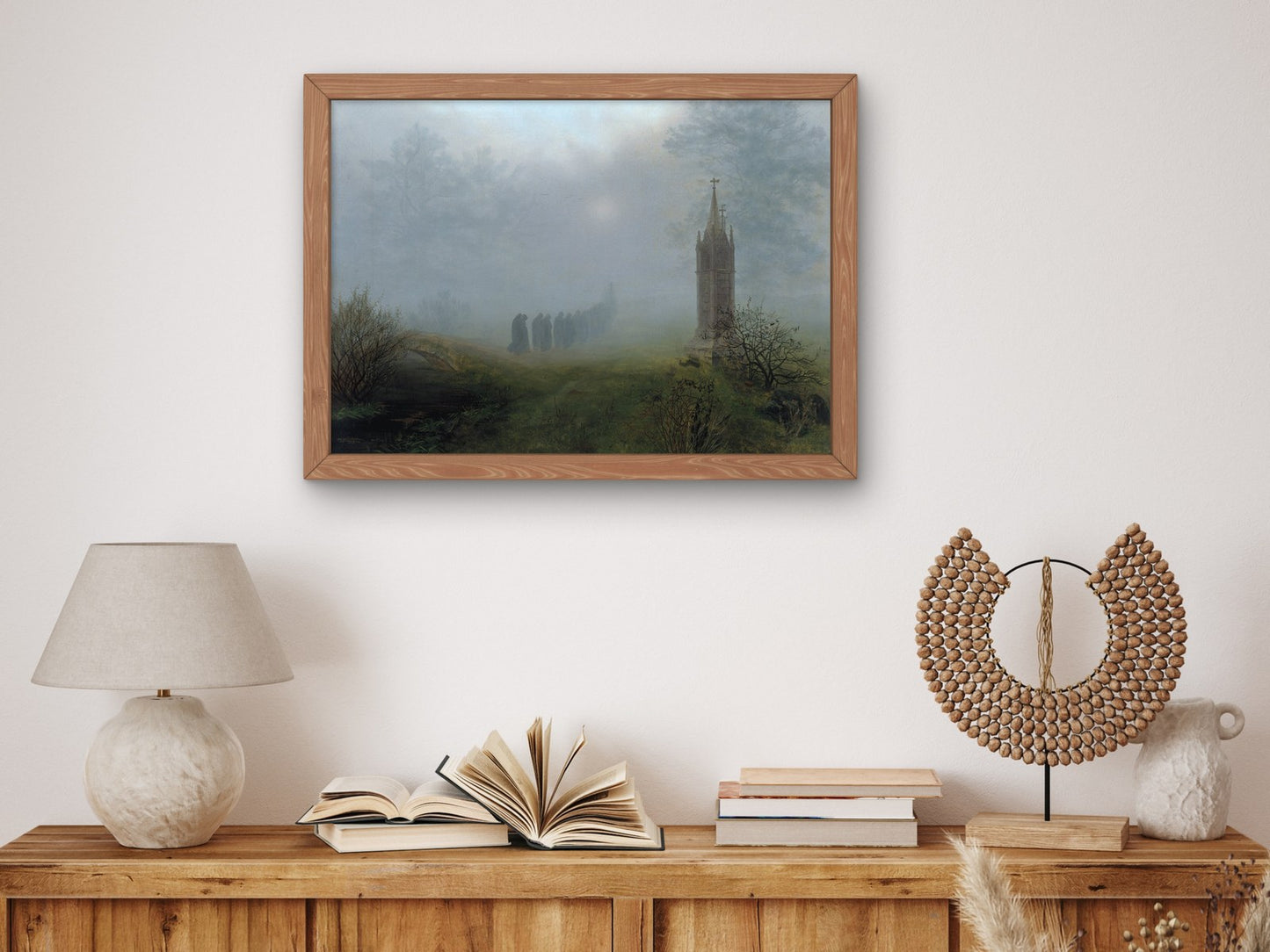 Procession in the Fog by Ernst Ferdinand Oehme 1828, Wall Art Print, Fine Art Reproduction, Museum Quality Decor, Poster