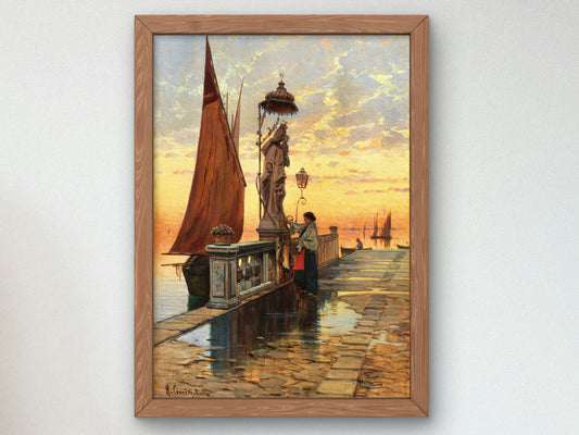 Venice, a Prayer in Chioggia by Hermann David Salomon Corrodi, Wall Art Print, Fine Art Reproduction, Museum Quality Decor, Poster