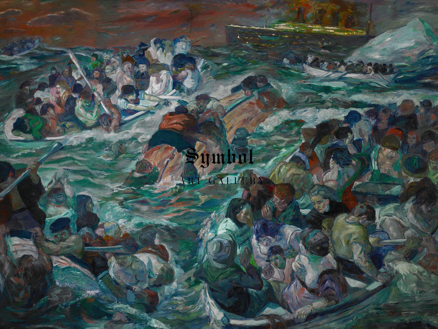 Sinking of the Titanic by Max Beckmann 1912, Wall Art Print, Fine Art Reproduction, Museum Quality Decor, Poster