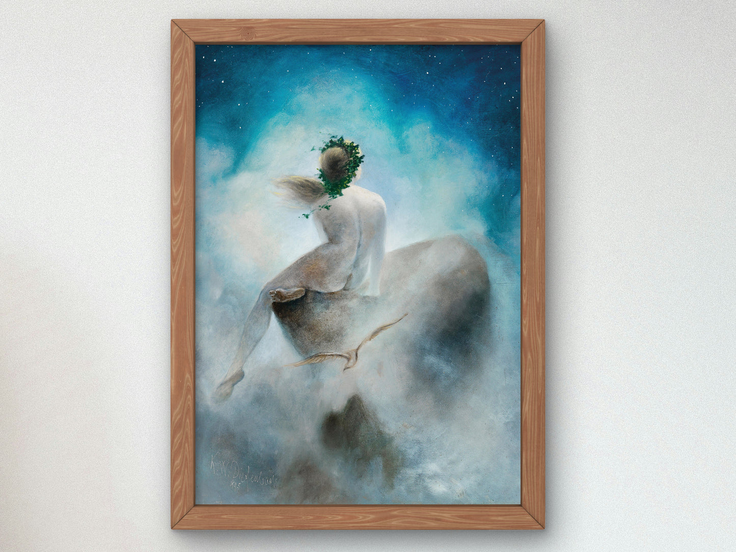 Asking The Stars by Karl Wilhelm Diefenbach, Wall Art Print, Fine Art Reproduction, Museum Quality Decor, Poster