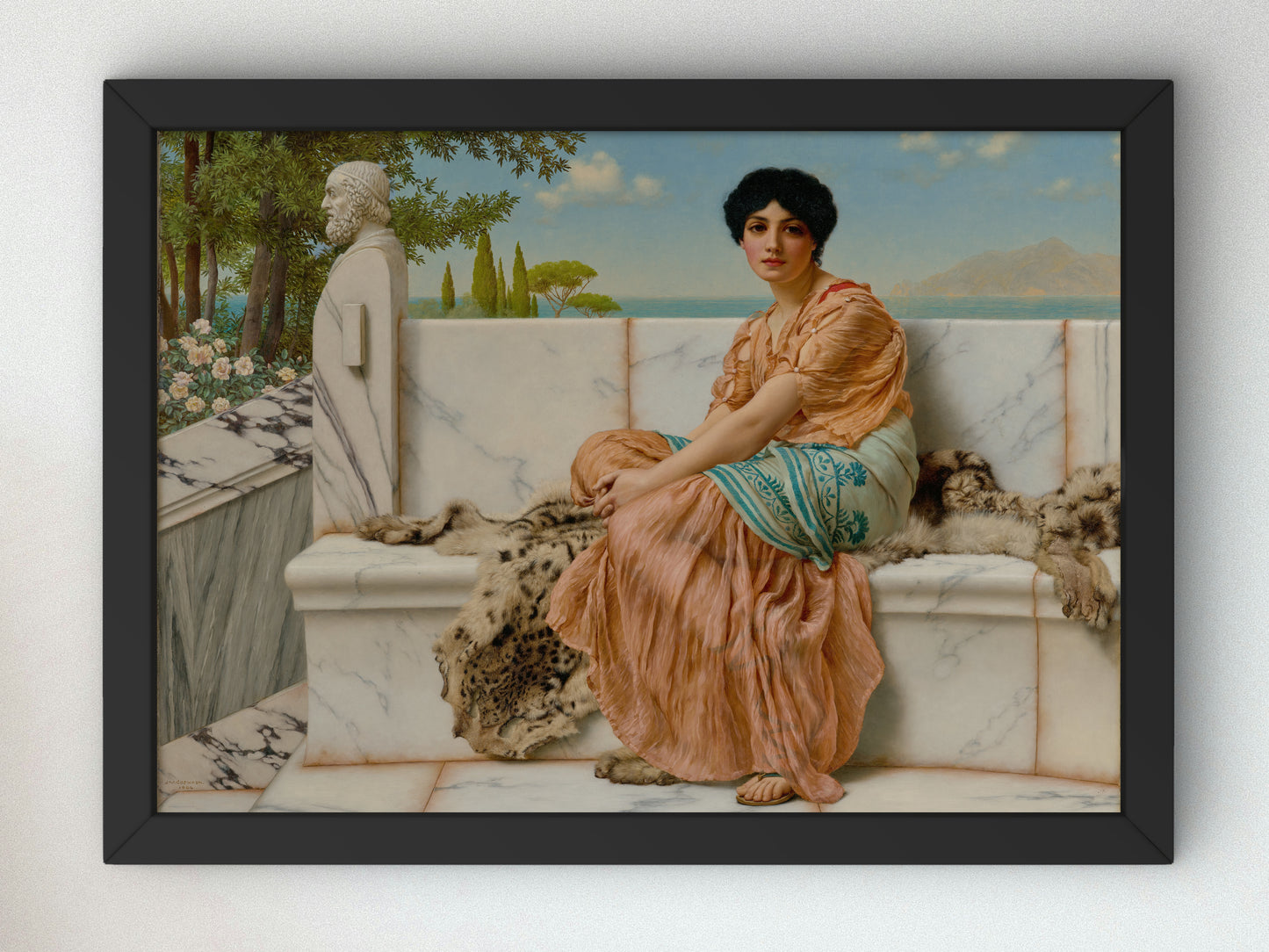 Reverie by John William Godward 1904, Wall Art Print, Fine Art Reproduction, Museum Quality Decor, Poster