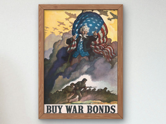 Buy War Bonds by Newell Convers Wyeth 1942, Wall Art Print, Fine Art Reproduction, Museum Quality Decor, Poster