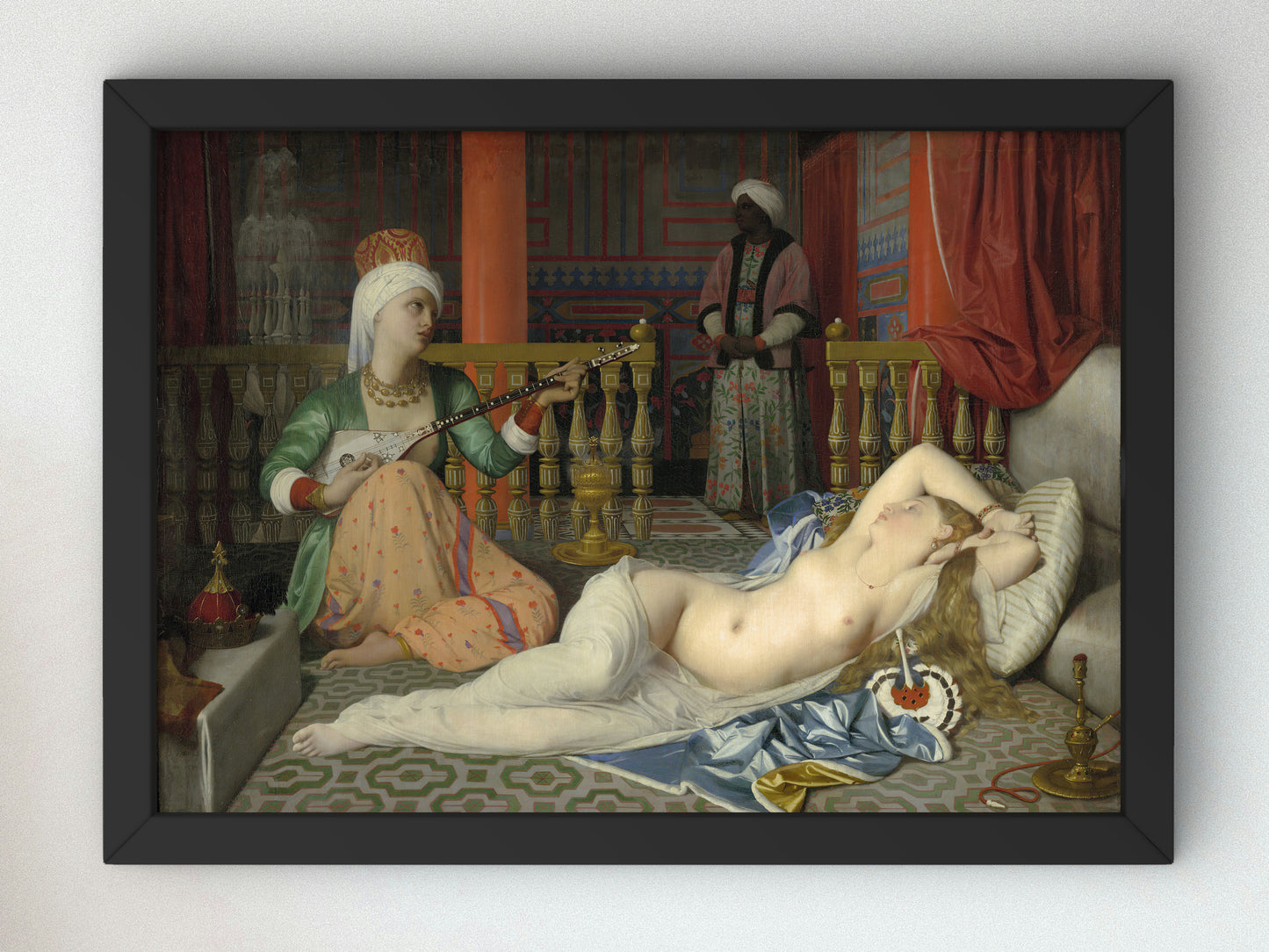 Odalisque, Slave, and Eunuch by Jean Auguste Dominique Ingres 1839, Wall Art Print, Fine Art Reproduction, Museum Quality Decor, Poster