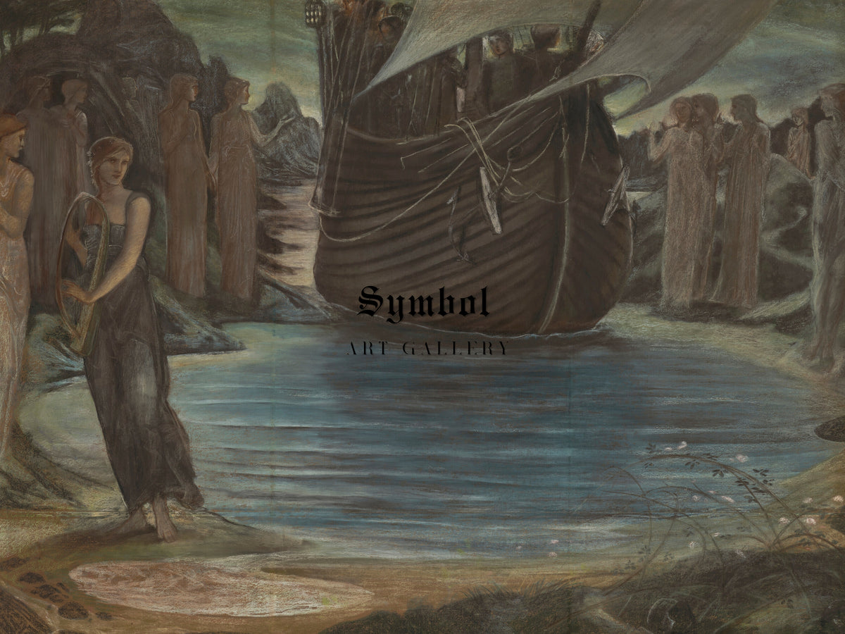 The Sirens Composition Study by Edward Burne Jones, Wall Art Print, Fine Art Reproduction, Museum Quality Decor, Poster