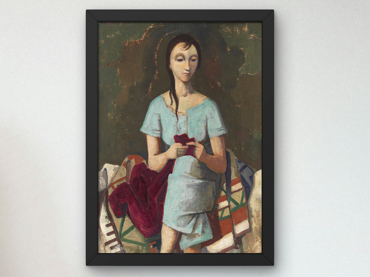 Seamstress by Karl Hofer 1943, Wall Art Print, Fine Art Reproduction, Museum Quality Decor, Poster