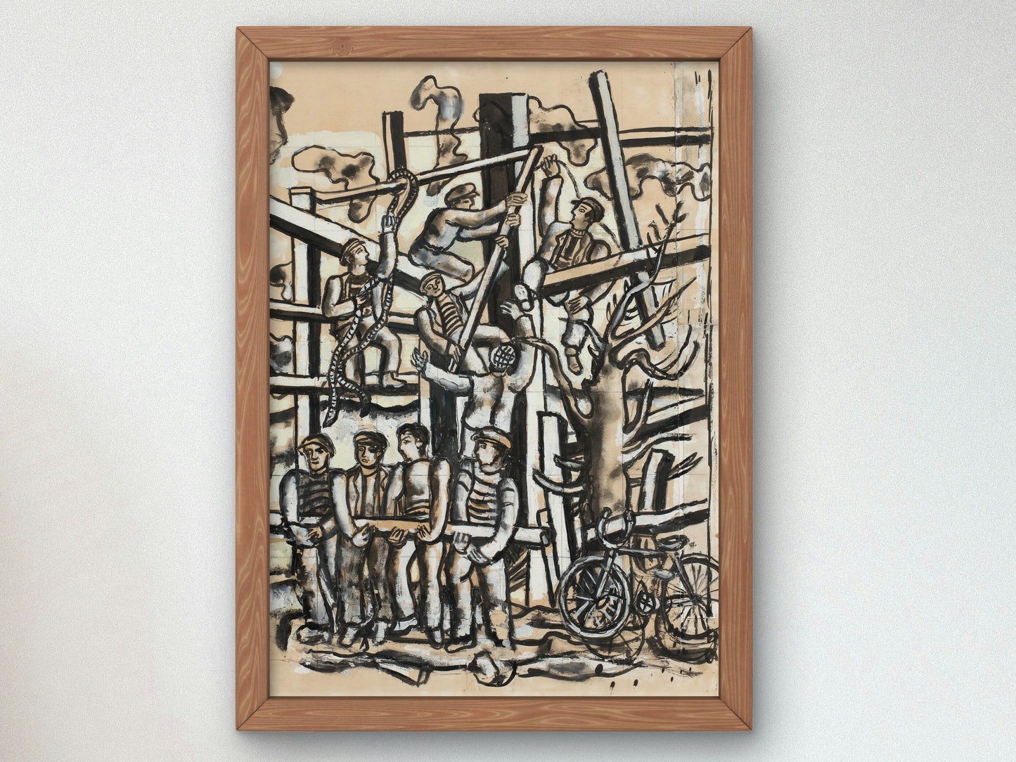 The Constructors with Bicycle by Fernand Léger 1950, Wall Art Print, Fine Art Reproduction, Museum Quality Decor, Poster