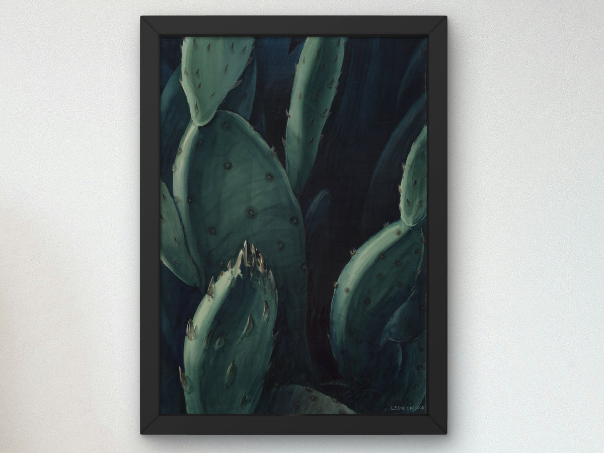 Emeralds, Cactus by Leon Carroll 1931, Wall Art Print, Fine Art Reproduction, Museum Quality Decor, Poster