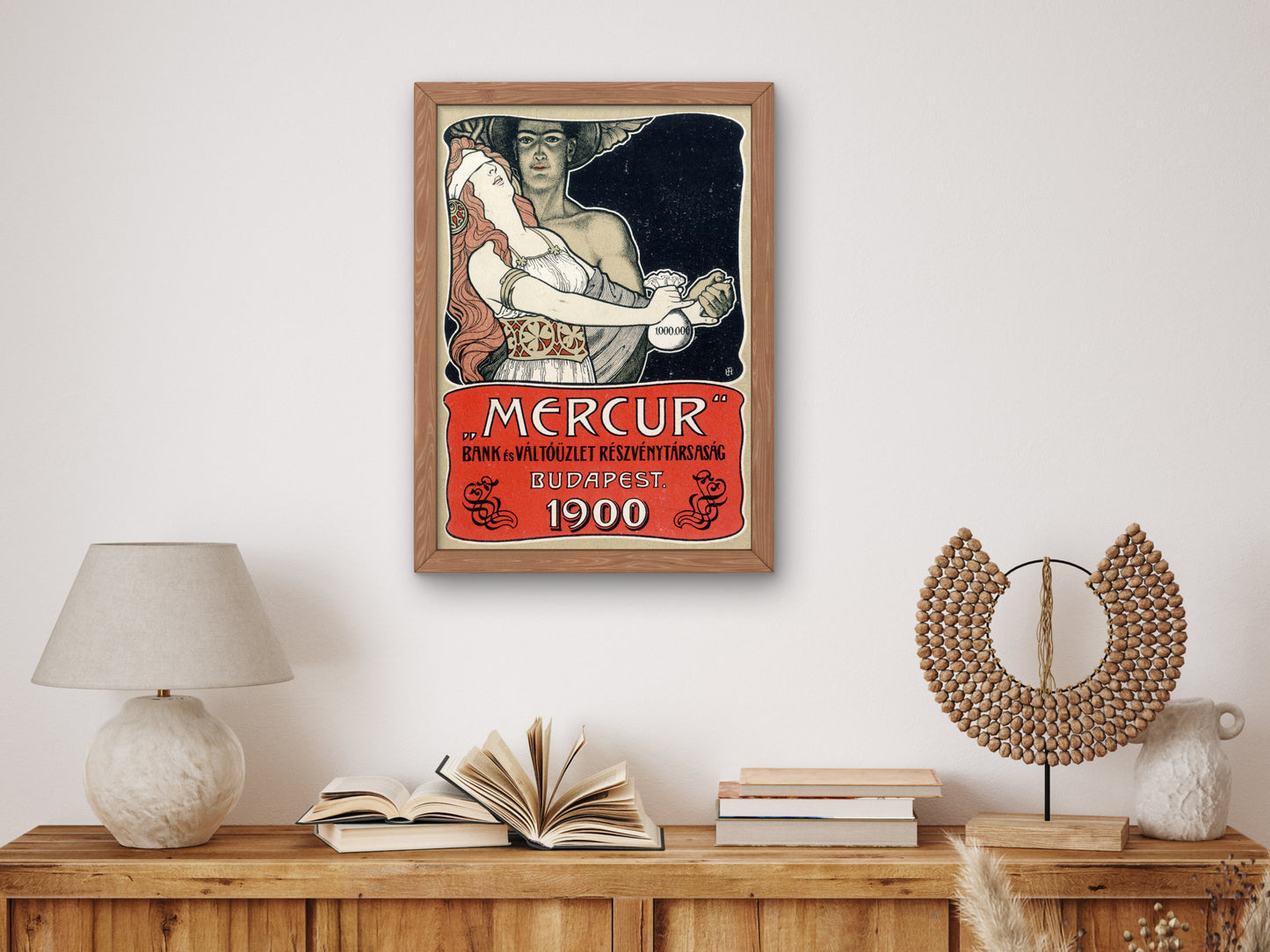 Mercur Bank and Foreign Exchange Office Leaflet by Ferenc Helbing 1900, Wall Art Print, Fine Art Reproduction, Museum Quality Decor, Poster