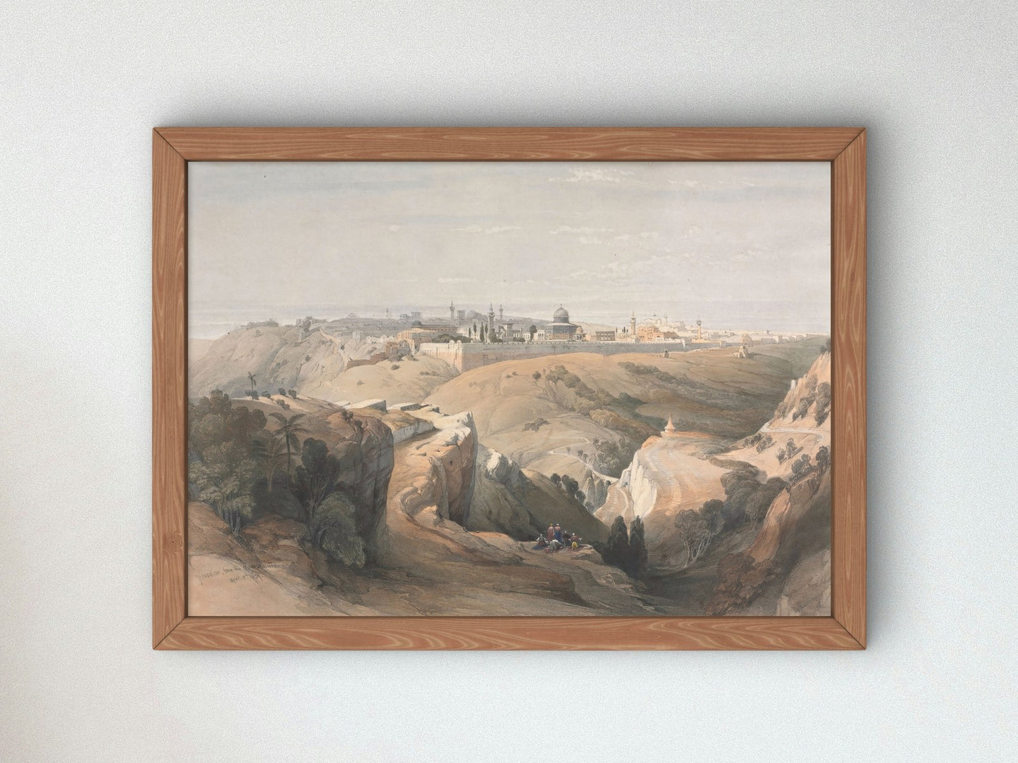Jerusalem from the Mount of Olives by David Roberts 1839, Wall Art Print, Fine Art Reproduction, Museum Quality Decor, Poster