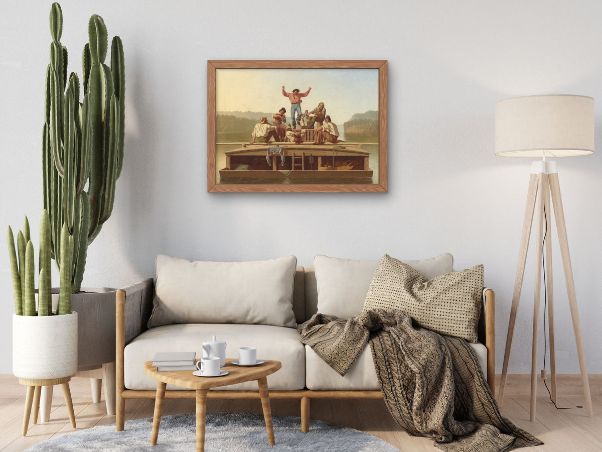 The Jolly Flatboatmen by George Caleb Bingham 1846, Wall Art Print, Fine Art Reproduction, Museum Quality Decor, Poster