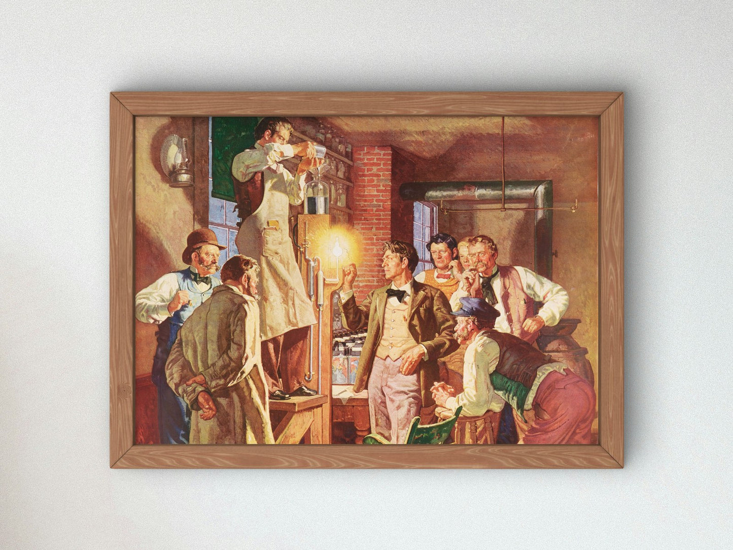 February Eleventh Marks the Centennial of the Birth of Thomas Edison Inventor of the Incandescent Lamp by Dean Cornwell 1947, Wall Art Print