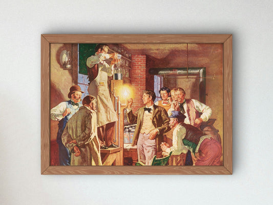 February Eleventh Marks the Centennial of the Birth of Thomas Edison Inventor of the Incandescent Lamp by Dean Cornwell 1947, Wall Art Print