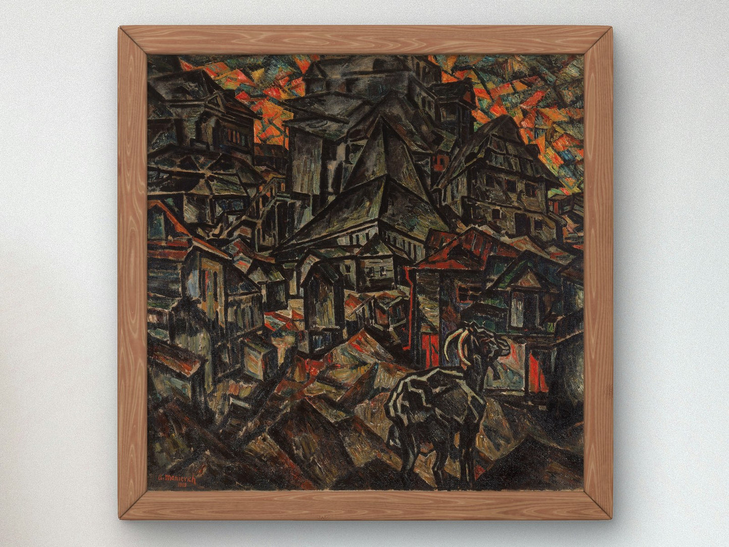 Destruction of the Ghetto Kiev by Abraham Anshelovich Manievich 1919, Wall Art Print, Fine Art Reproduction, Museum Quality Decor, Poster