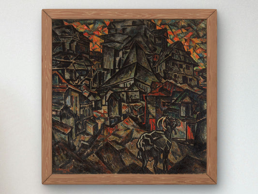 Destruction of the Ghetto Kiev by Abraham Anshelovich Manievich 1919, Wall Art Print, Fine Art Reproduction, Museum Quality Decor, Poster