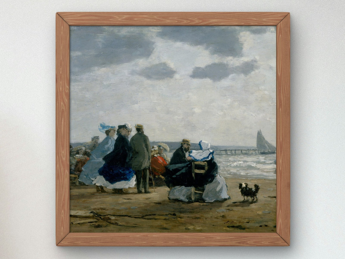 On the Beach Dieppe by Eugène Boudin 1864, Wall Art Print, Fine Art Reproduction, Museum Quality Decor, Poster