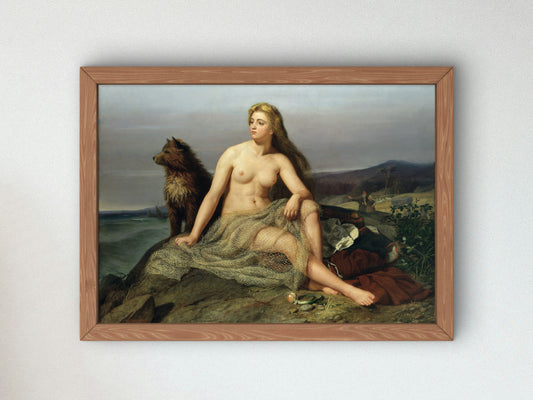 Kraka by Mårten Eskil Winge 1862, Wall Art Print, Fine Art Reproduction, Museum Quality Decor, Poster