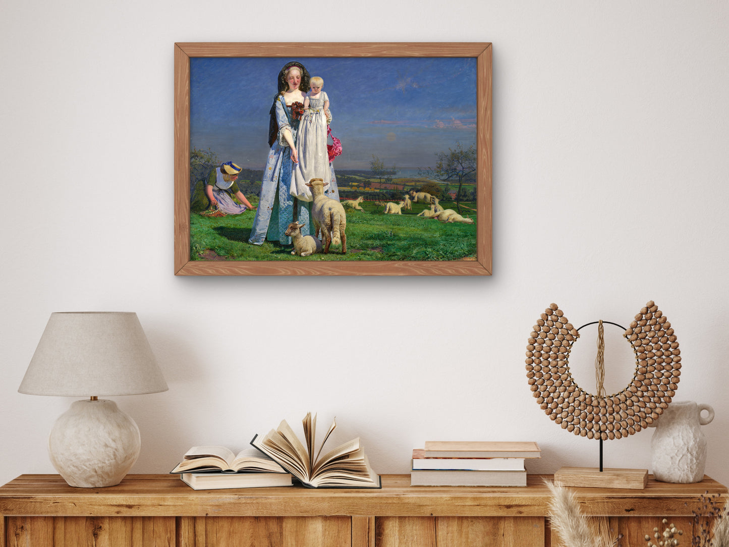 Pretty Baa Lambs by Ford Madox Brown 1851, Wall Art Print, Fine Art Reproduction, Museum Quality Decor, Poster