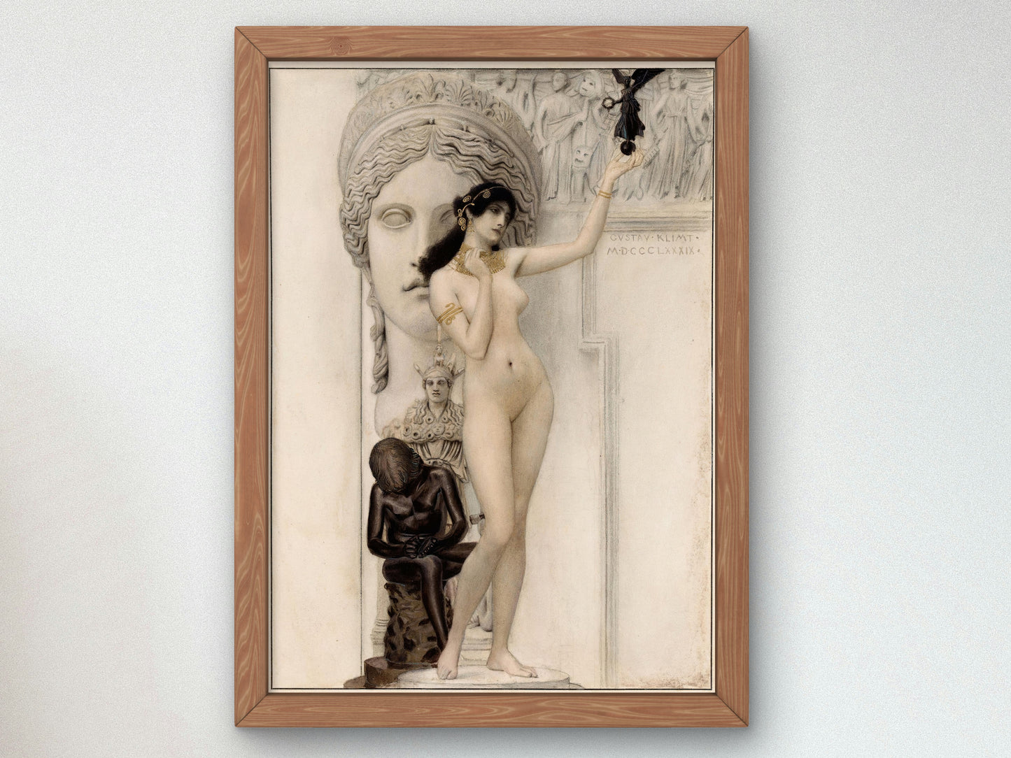 Allegory of Sculpture by Gustav Klimt 1889, Wall Art Print, Fine Art Reproduction, Museum Quality Decor, Poster