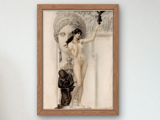 Allegory of Sculpture by Gustav Klimt 1889, Wall Art Print, Fine Art Reproduction, Museum Quality Decor, Poster
