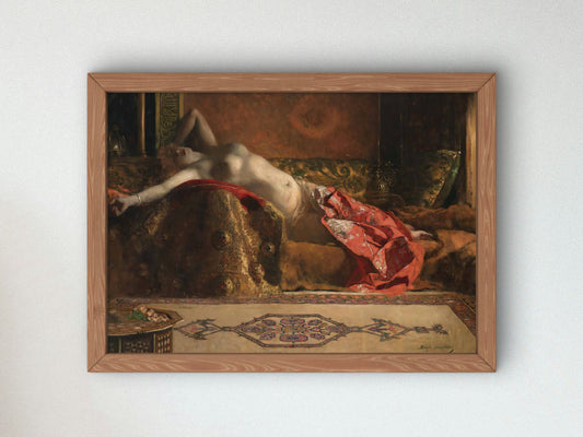 Reclining Odalisque by Jean Joseph Benjamin Constant, Wall Art Print, Fine Art Reproduction, Museum Quality Decor, Poster