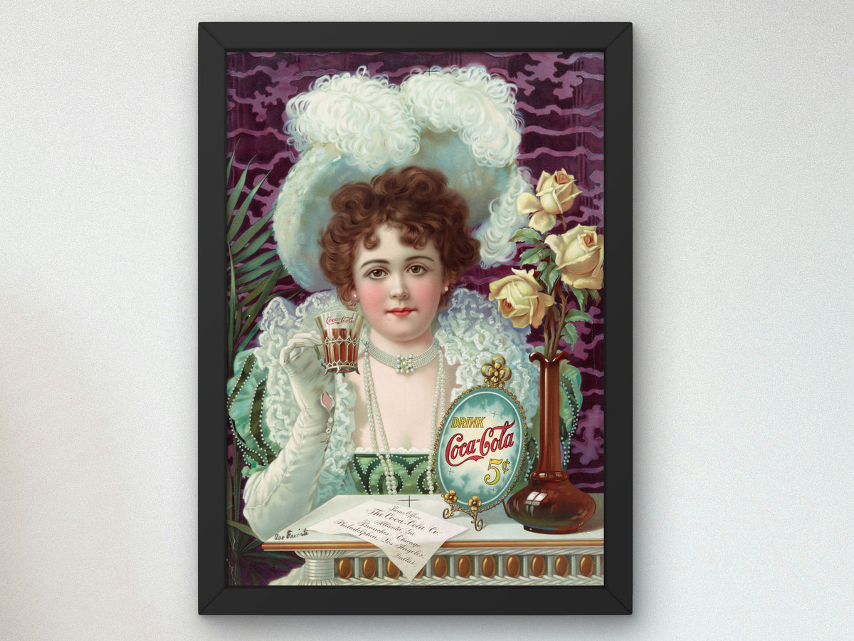 Drink Coca Cola 5 Cents by Anonymous 1890, Wall Art Print, Fine Art Reproduction, Museum Quality Decor, Poster