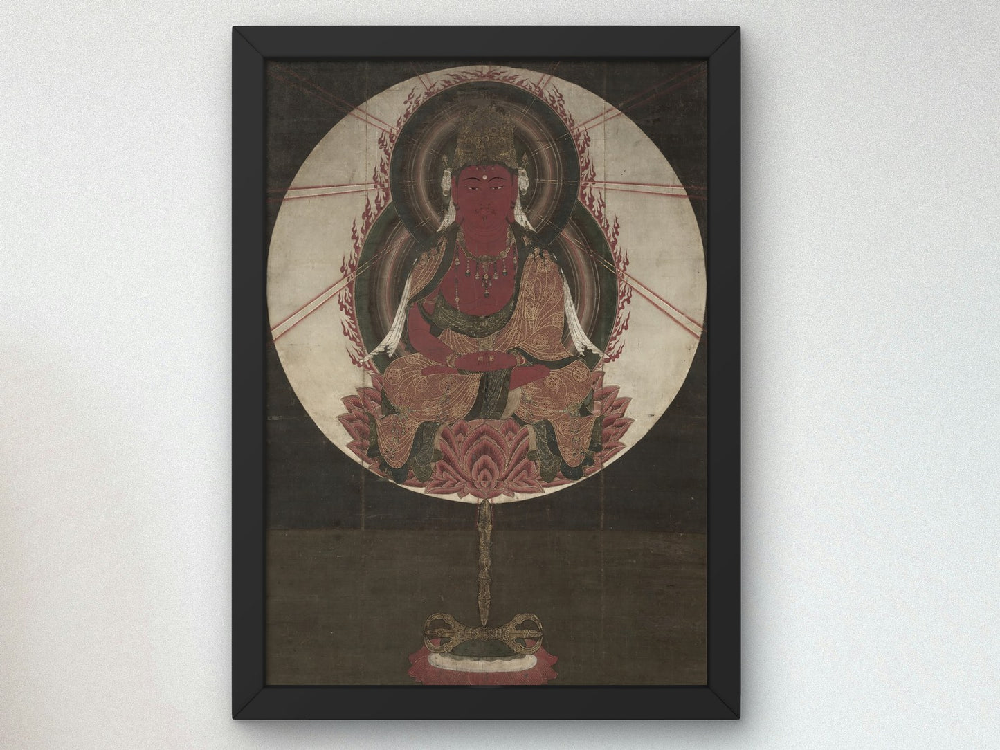 Red Amida by Unknown Japanese artist 1300, Wall Art Print, Fine Art Reproduction, Museum Quality Decor, Poster