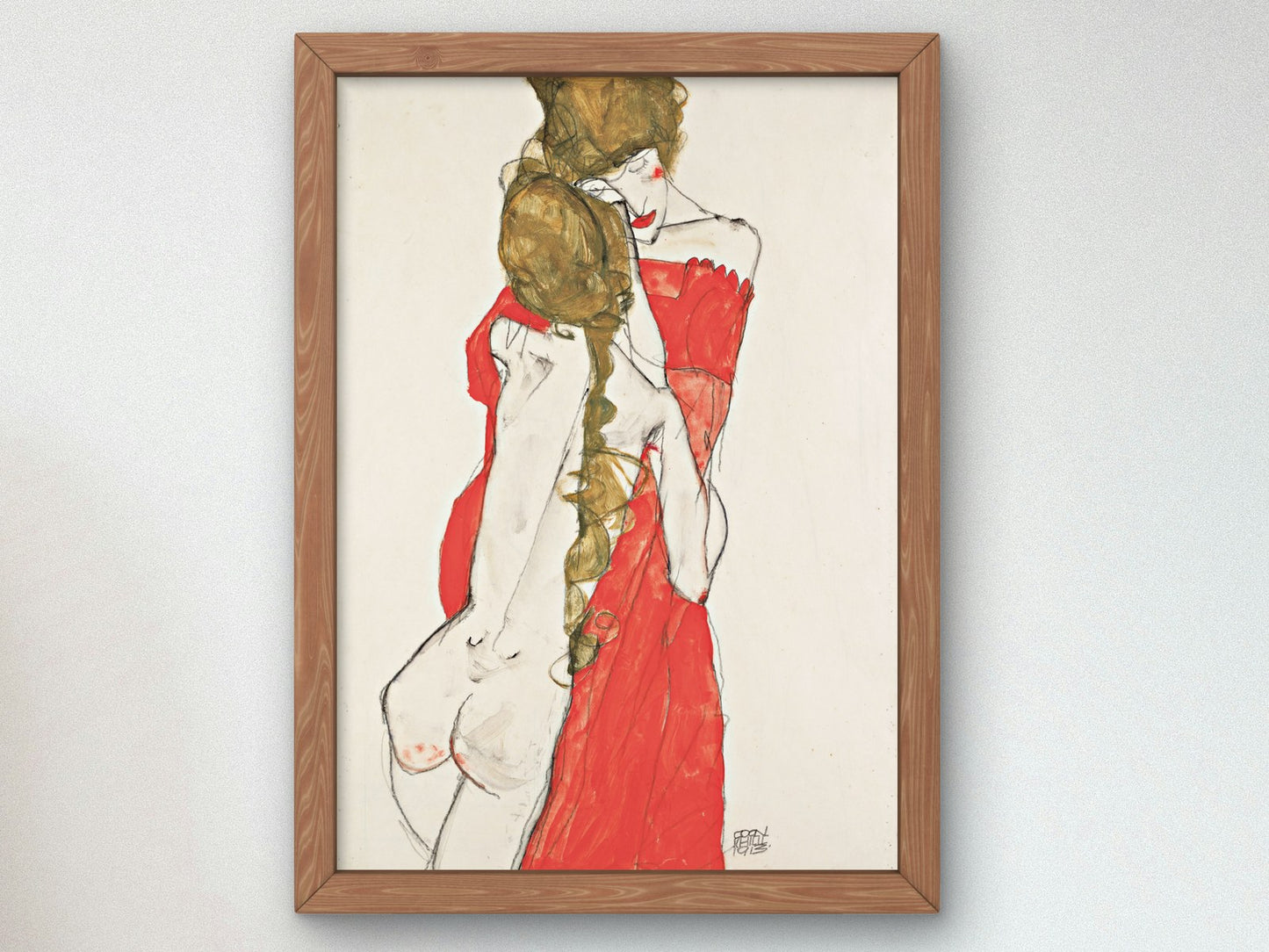 Mother and Daughter by Egon Schiele 1913, Wall Art Print, Fine Art Reproduction, Museum Quality Decor, Poster