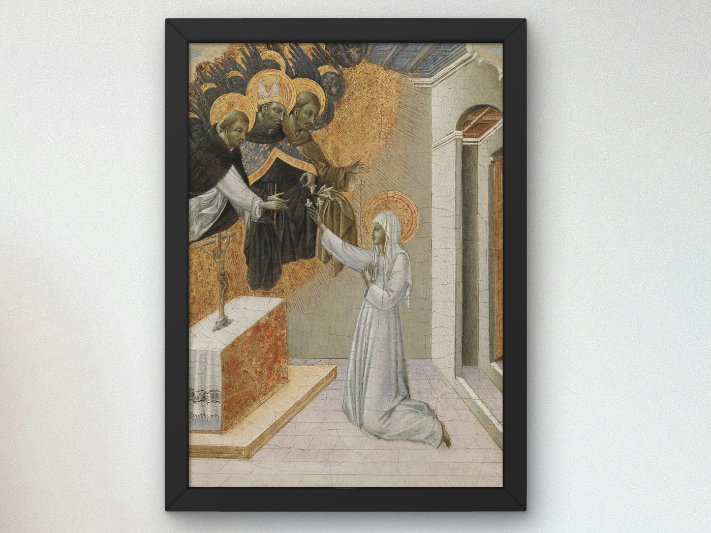 St. Catherine of Siena Invested with the Dominican Habit by Giovanni di Paolo 1460, Wall Art Print, Fine Art Reproduction, Museum Quality