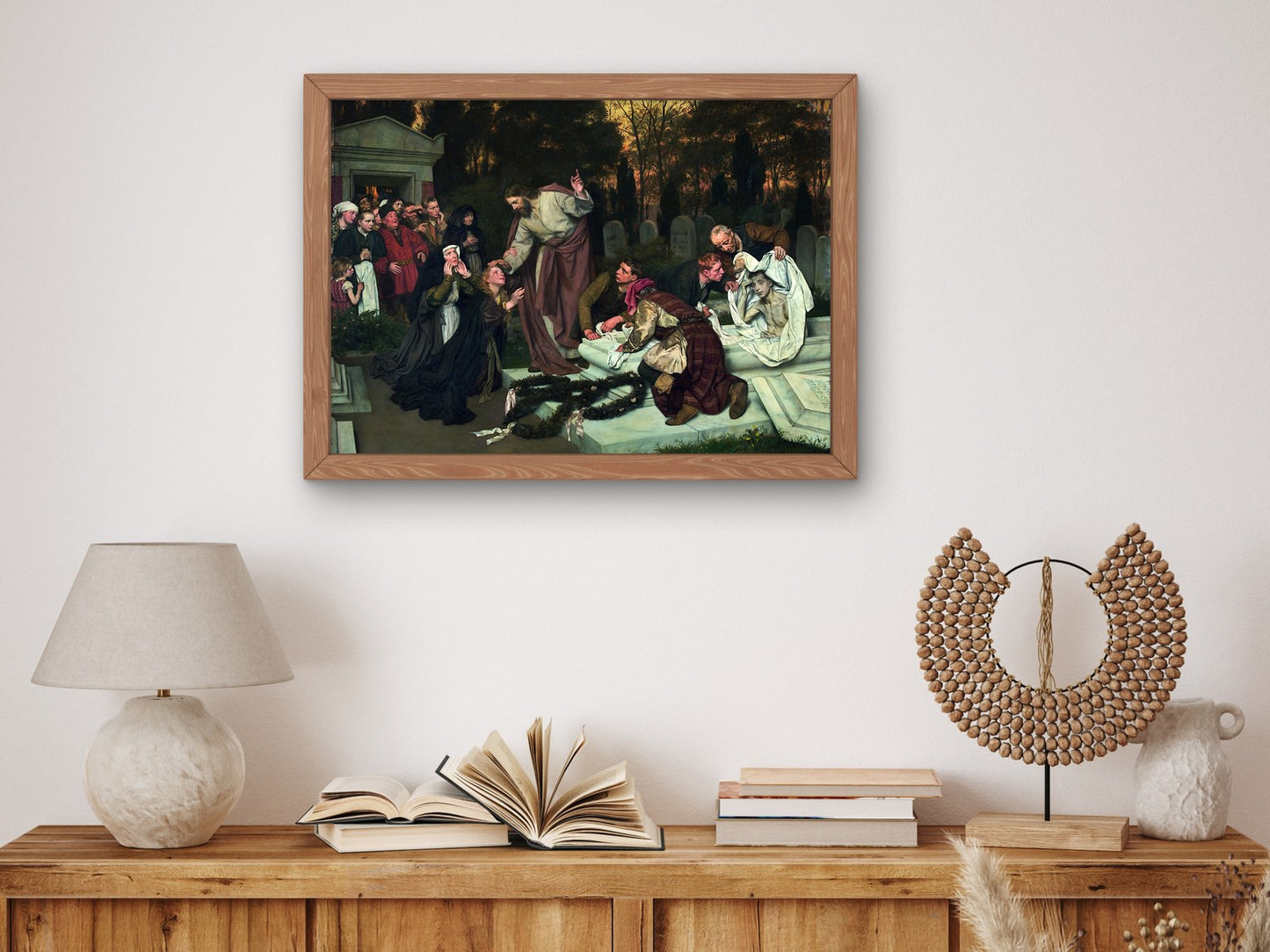 The Raising of Lazarus by Eduard Gebhardt 1896, Wall Art Print, Fine Art Reproduction, Museum Quality Decor, Poster