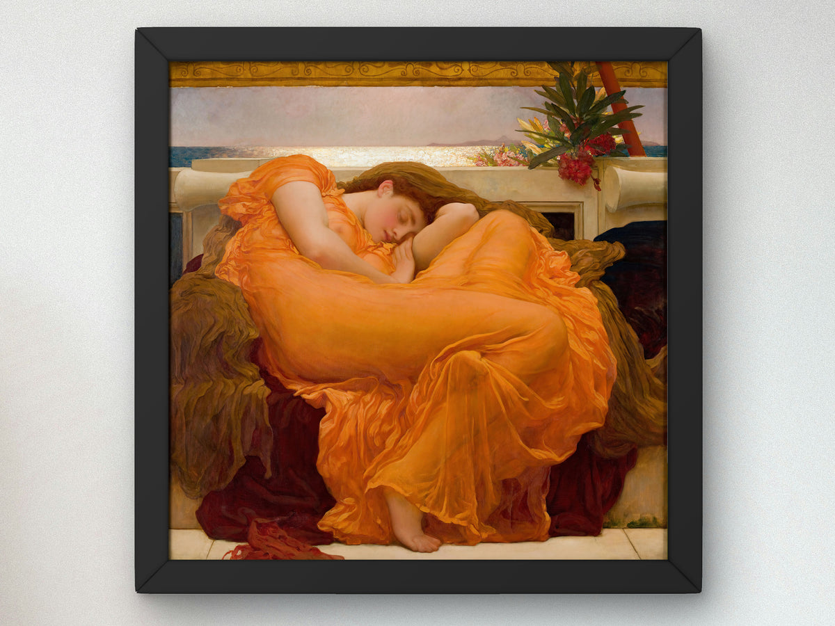 Flaming June by Frederic Leighton 1895, Wall Art Print, Fine Art Reproduction, Museum Quality Decor, Poster