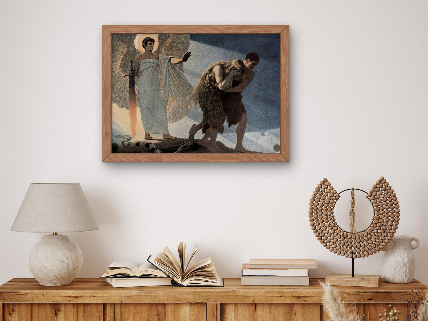 The Expulsion from Paradise by Gebhard Fugel 1911, Wall Art Print, Fine Art Reproduction, Museum Quality Decor, Poster