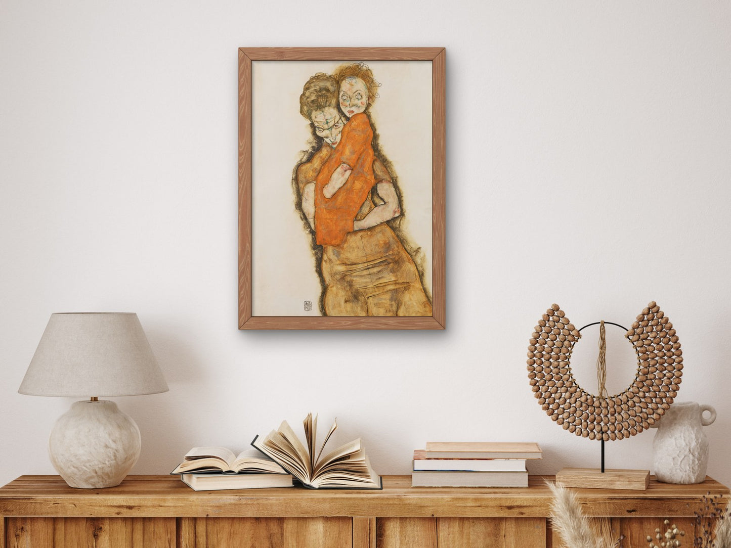 Mother and Child by Egon Schiele 1914, Wall Art Print, Fine Art Reproduction, Museum Quality Decor, Poster