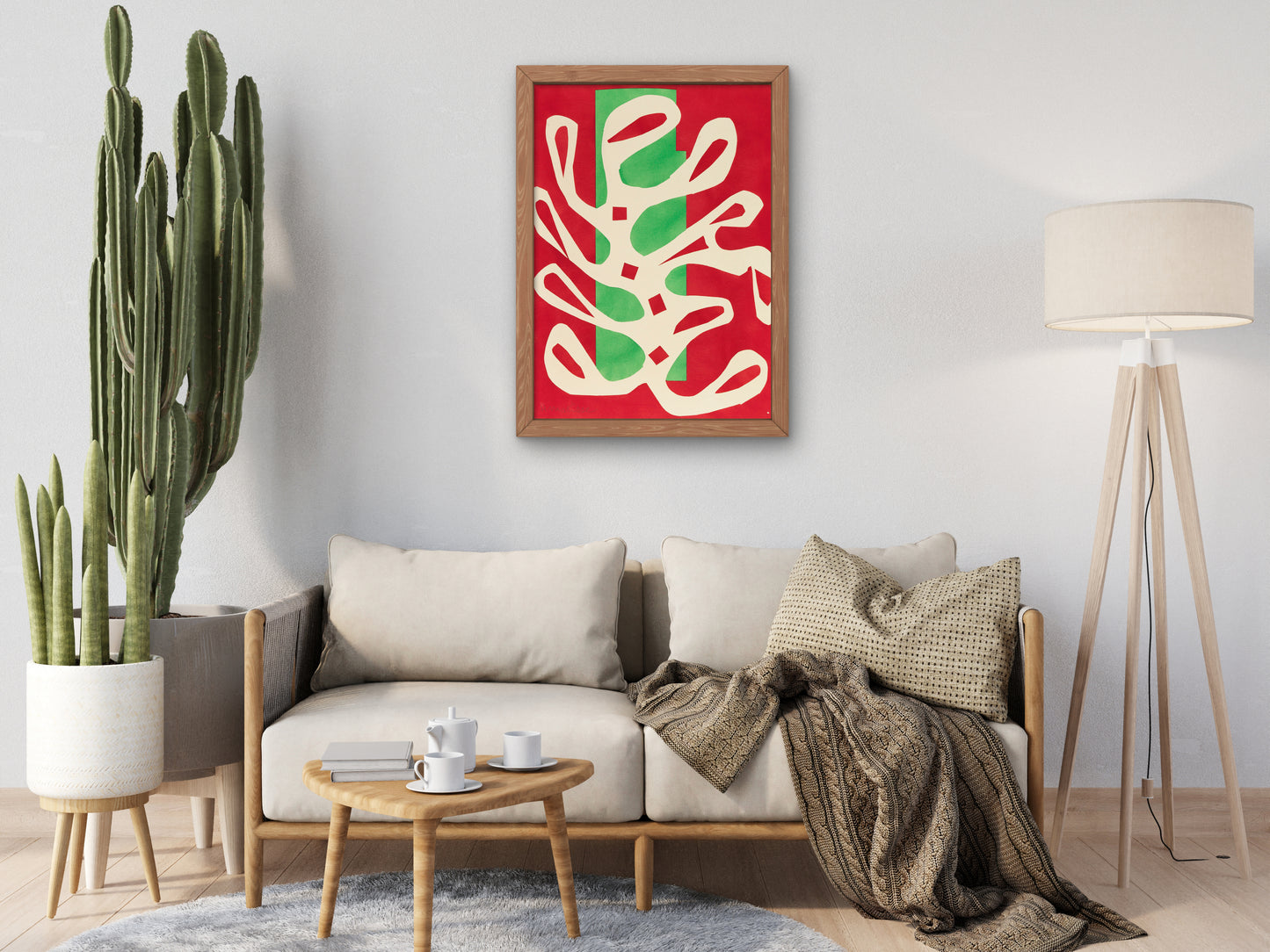 Algue blanche sur fond rouge et vert by Henri Matisse 1947, Wall Art Print, Fine Art Reproduction, Museum Quality Decor, Poster