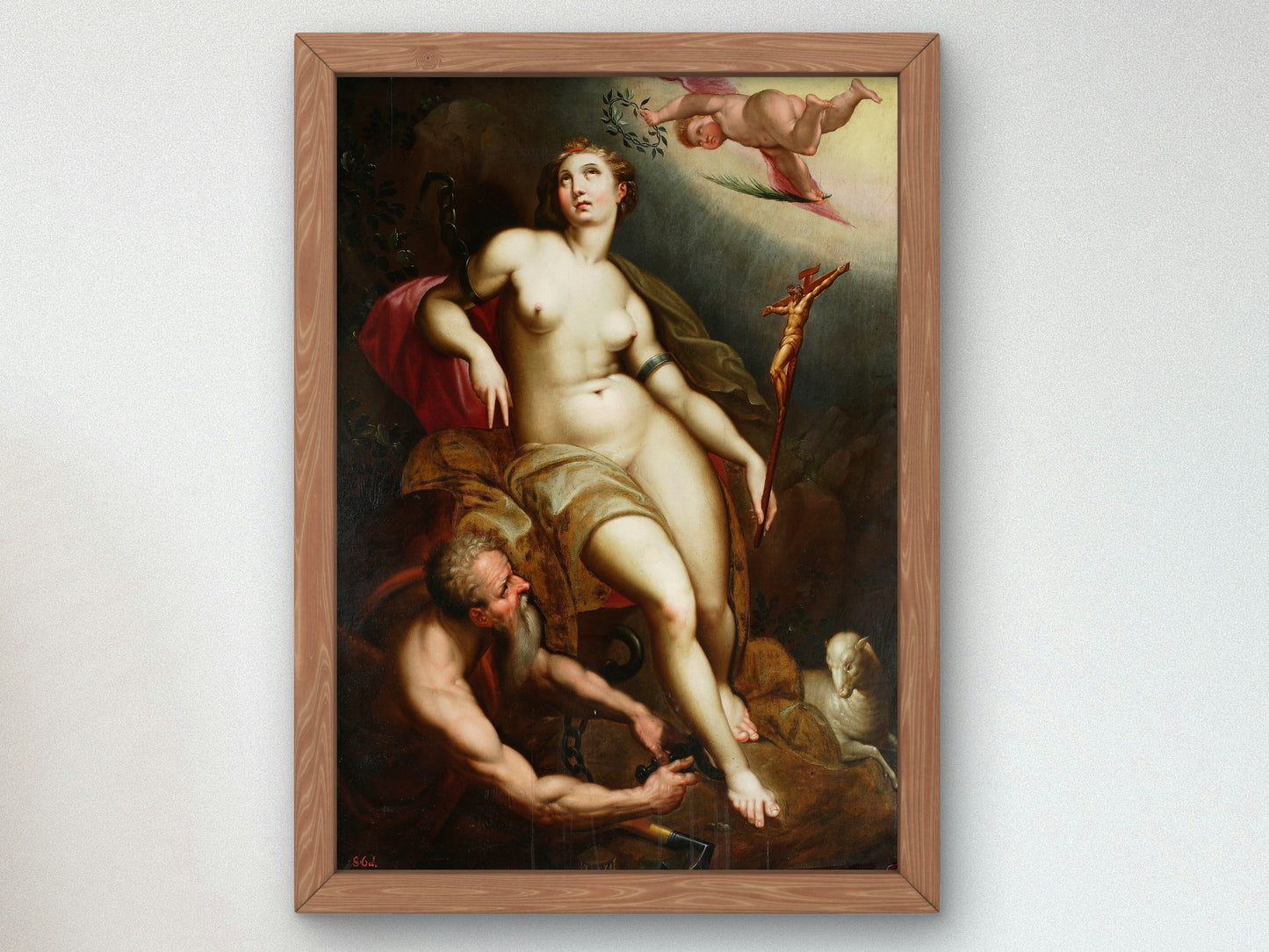Allegory of Christian Patience with Chronos Breaking the Chains by Jacob De Backer, Wall Art Print, Fine Art Reproduction, Museum Quality