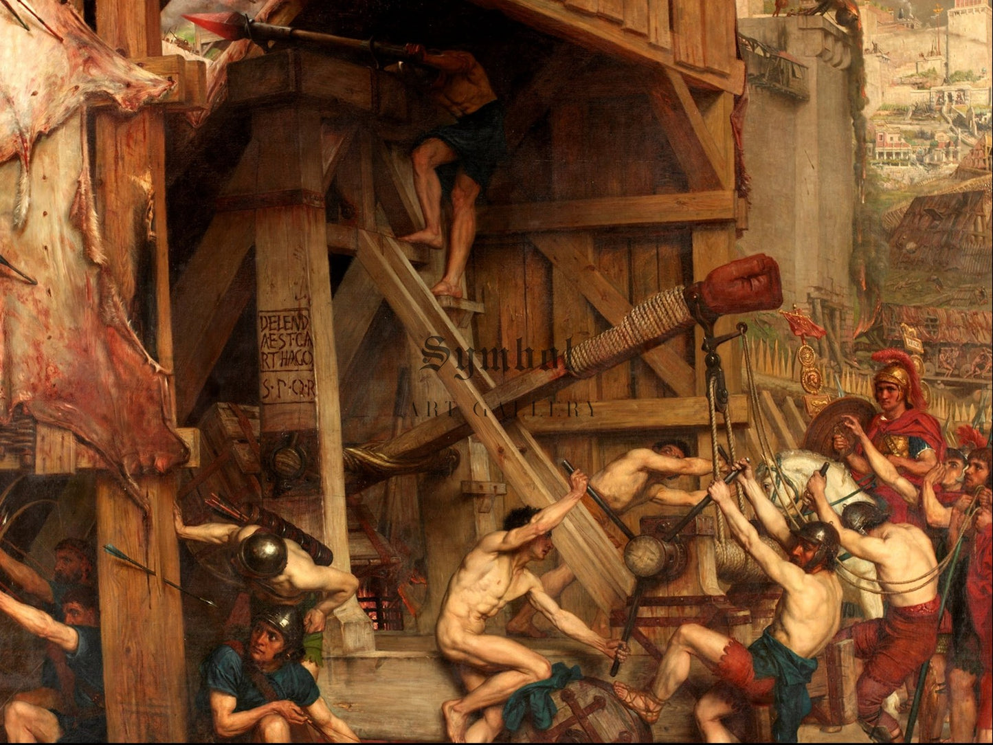 The Catapult by Edward John Poynter 1868, Wall Art Print, Fine Art Reproduction, Museum Quality Decor, Poster