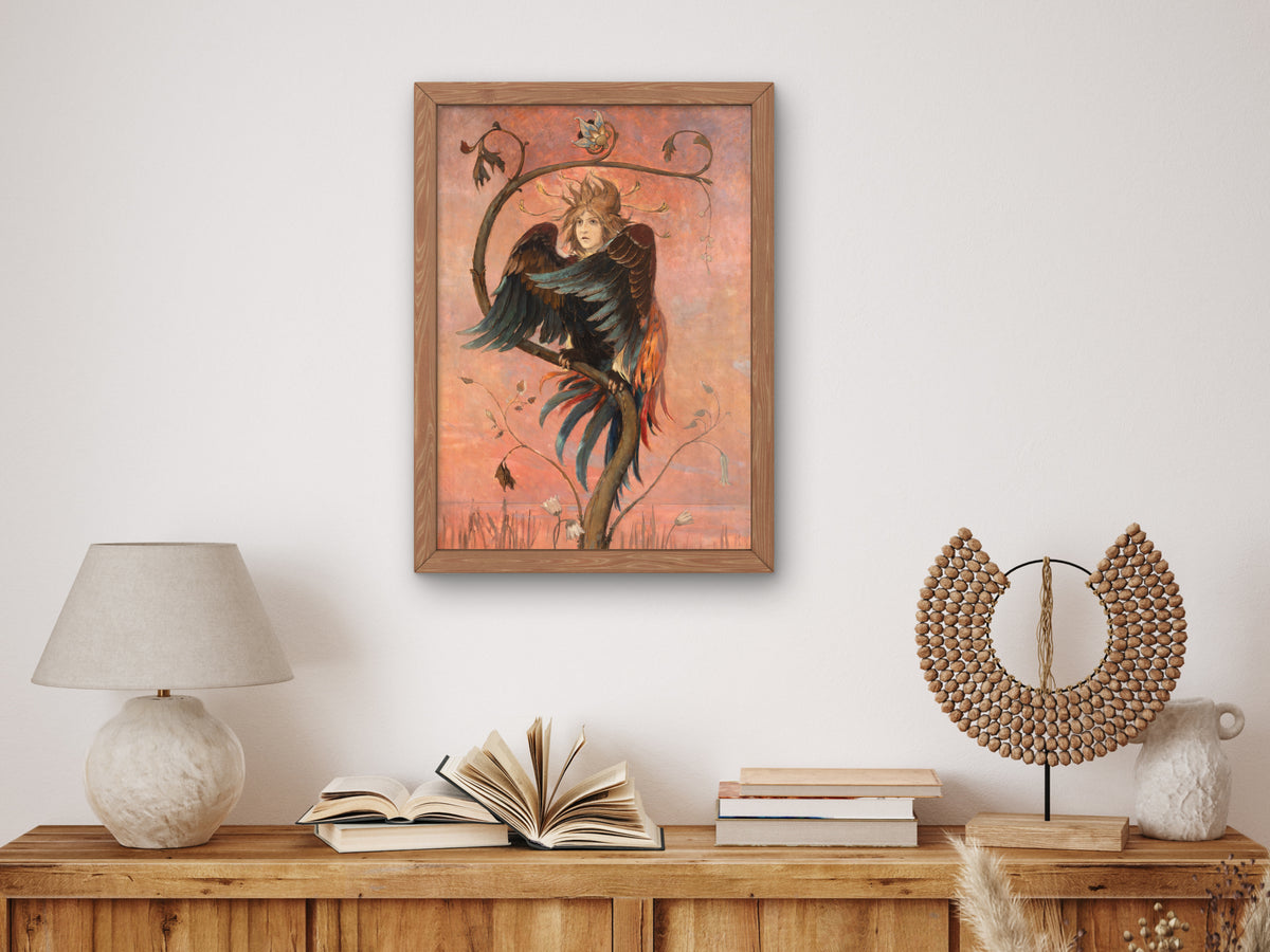 The Bird Gamayun by Viktor Vasnetsov 1898, Wall Art Print, Fine Art Reproduction, Museum Quality Decor, Poster