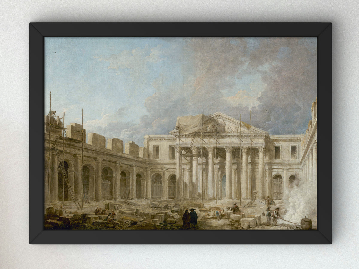 The School of Surgery under Construction by Hubert Robert 1773, Wall Art Print, Fine Art Reproduction, Museum Quality Decor, Poster