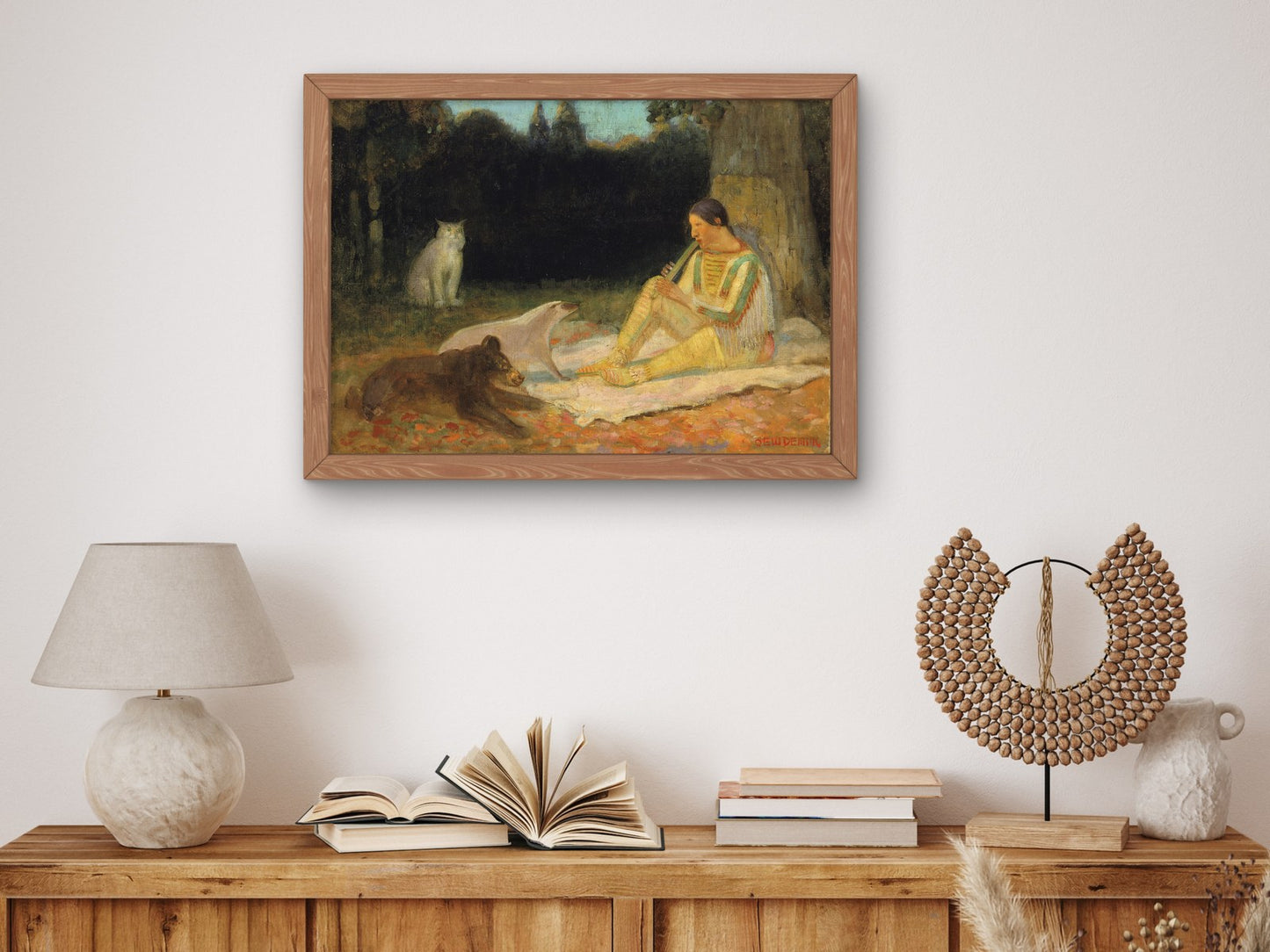 The Flute Player by Edwin Willard Deming 1907, Wall Art Print, Fine Art Reproduction, Museum Quality Decor, Poster