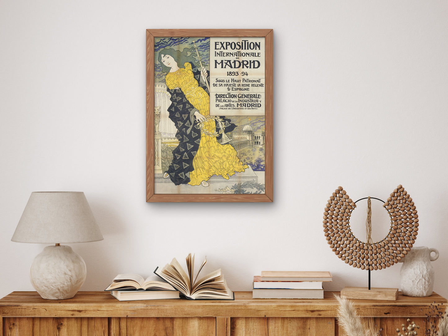 Exposition Internationale de Madrid by Eugène Grasset 1893, Wall Art Print, Fine Art Reproduction, Museum Quality Decor, Poster