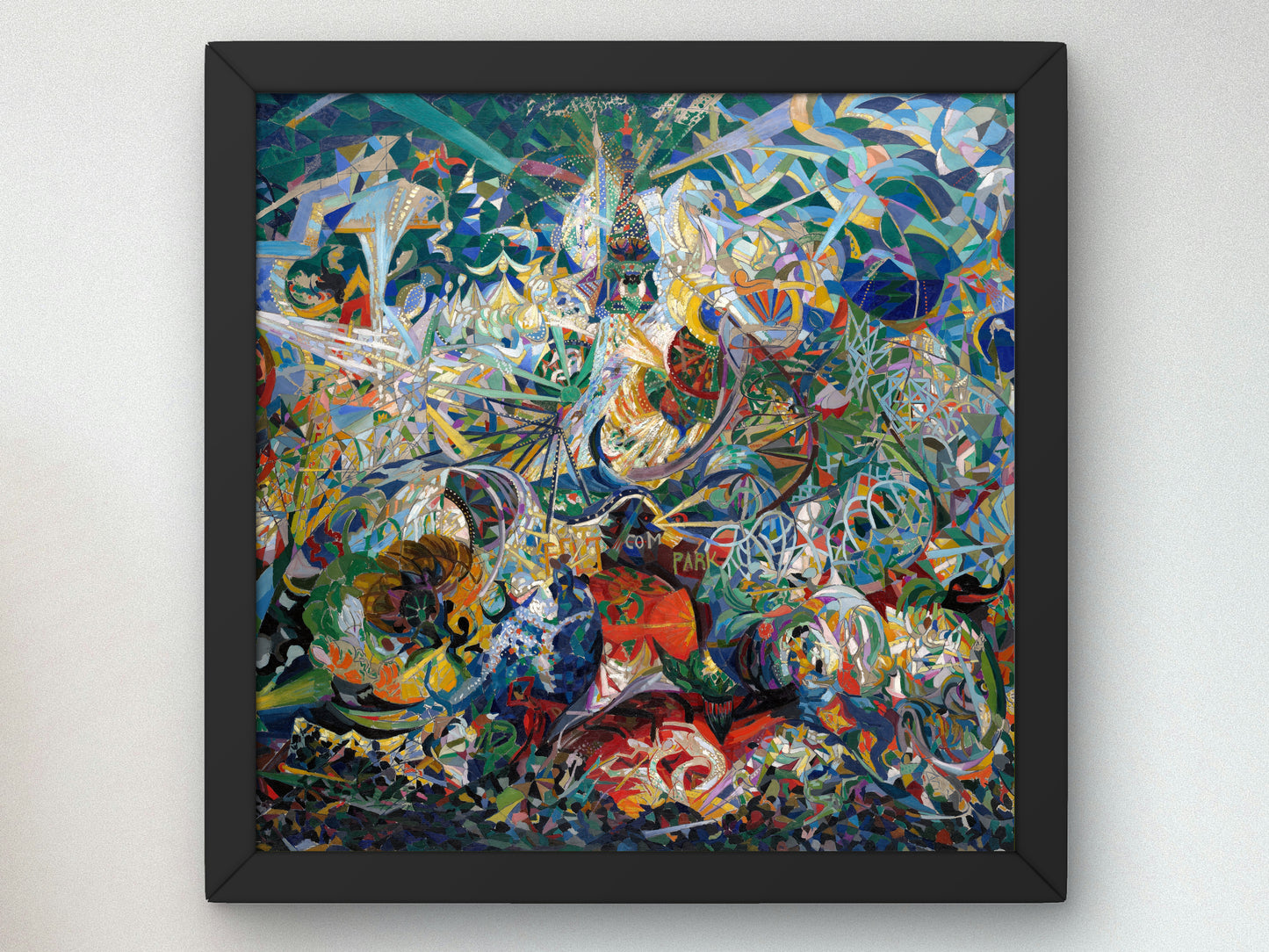 Battle of Lights, Coney Island, Mardi Gras by Joseph Stella 1913, Wall Art Print, Fine Art Reproduction, Museum Quality Decor, Poster