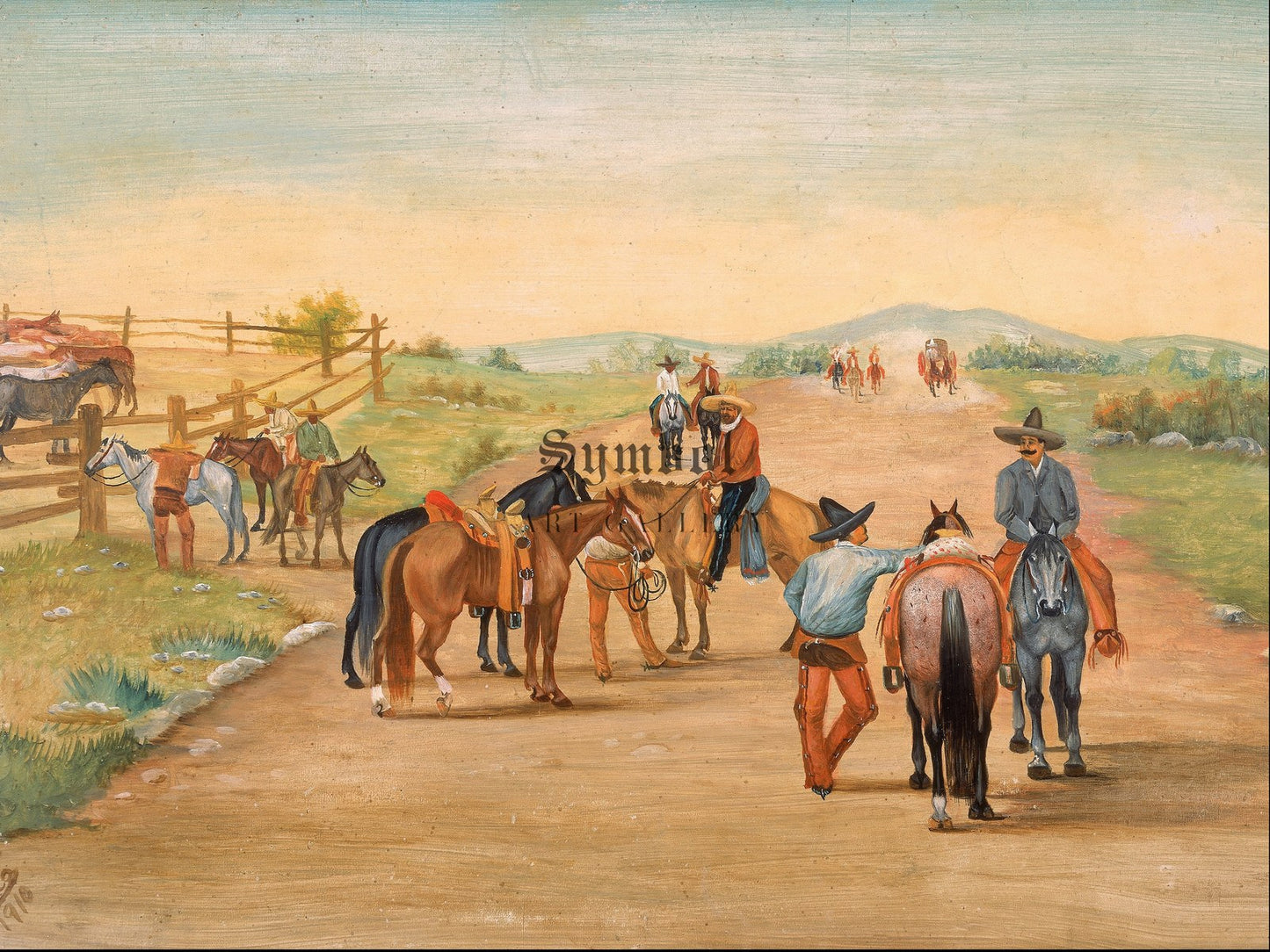 Charreada by Ernesto Icaza 1910, Wall Art Print, Fine Art Reproduction, Museum Quality Decor, Poster
