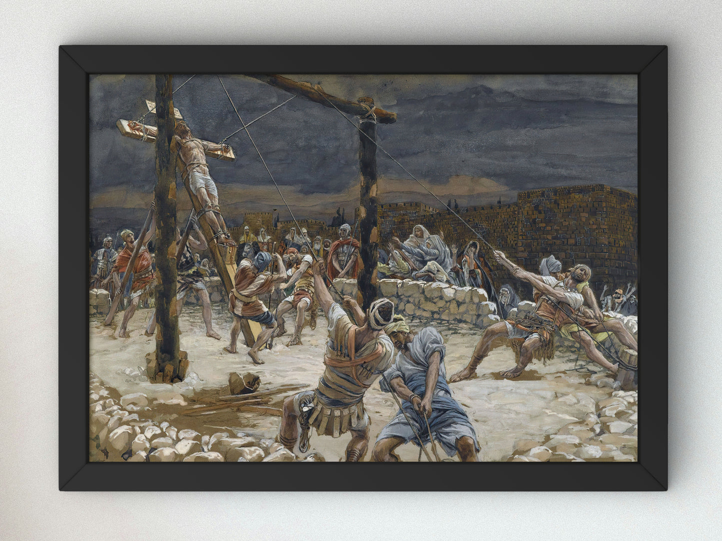 The Raising of the Cross by James Tissot, Wall Art Print, Fine Art Reproduction, Museum Quality Decor, Poster
