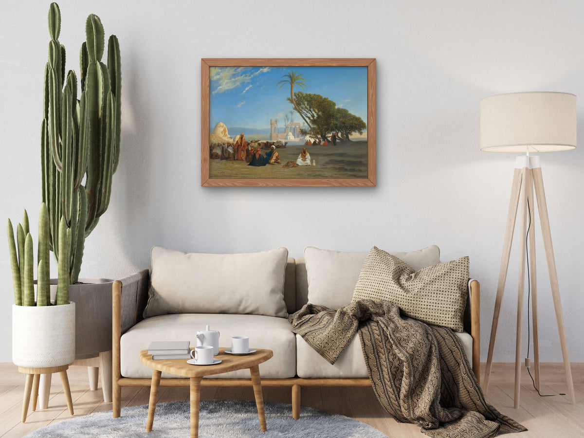 Stop in the Desert by Charles Théodore Frère, Wall Art Print, Fine Art Reproduction, Museum Quality Decor, Poster