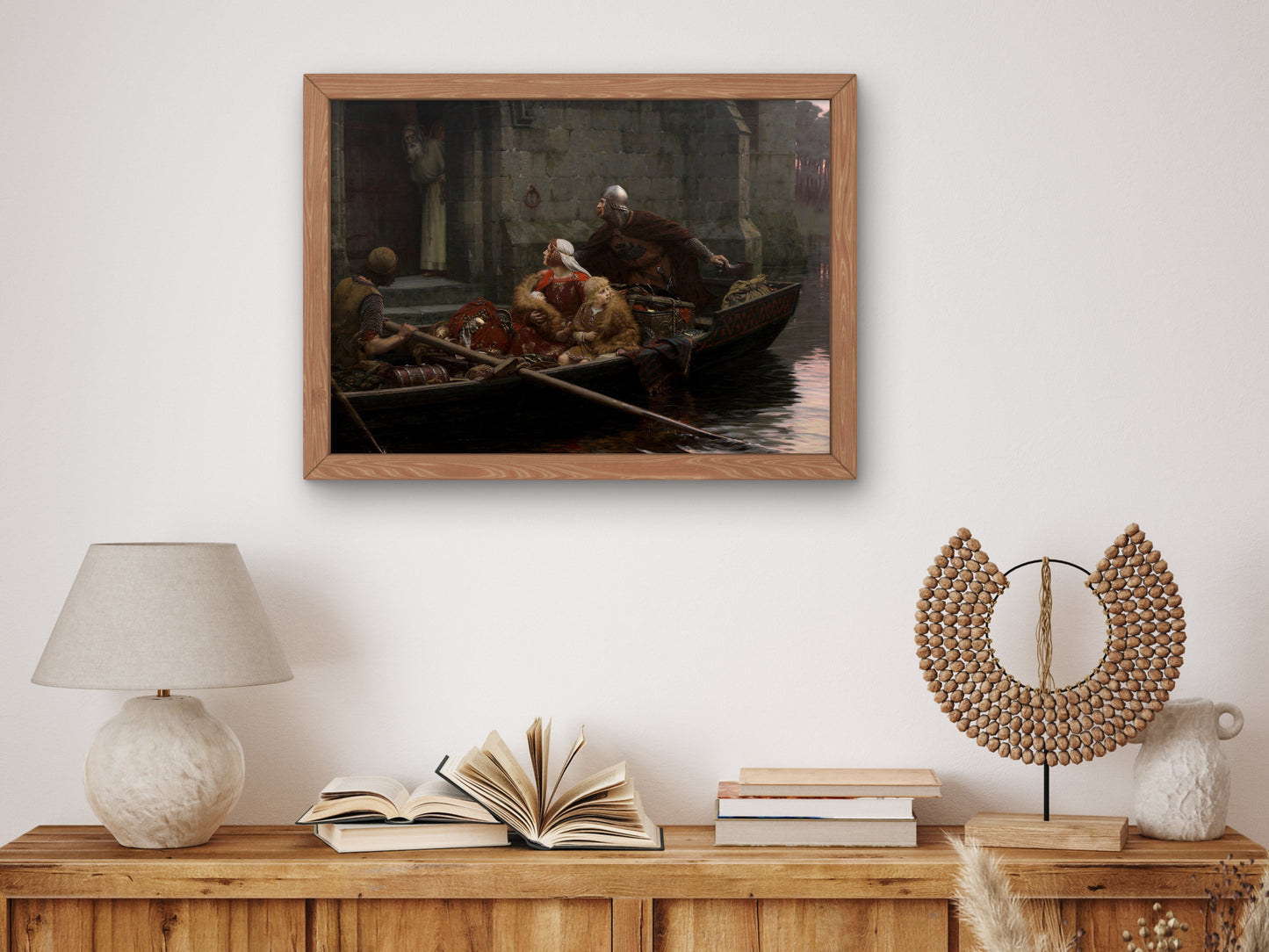 In Time Of Peril by Edmund Blair Leighton, Wall Art Print, Fine Art Reproduction, Museum Quality Decor, Poster