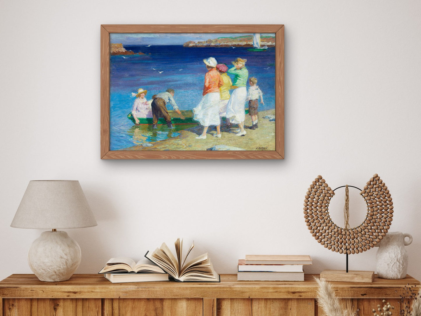 A Sailing Party Going for a Sail by Edward Henry Potthast 1924, Wall Art Print, Fine Art Reproduction, Museum Quality Decor, Poster