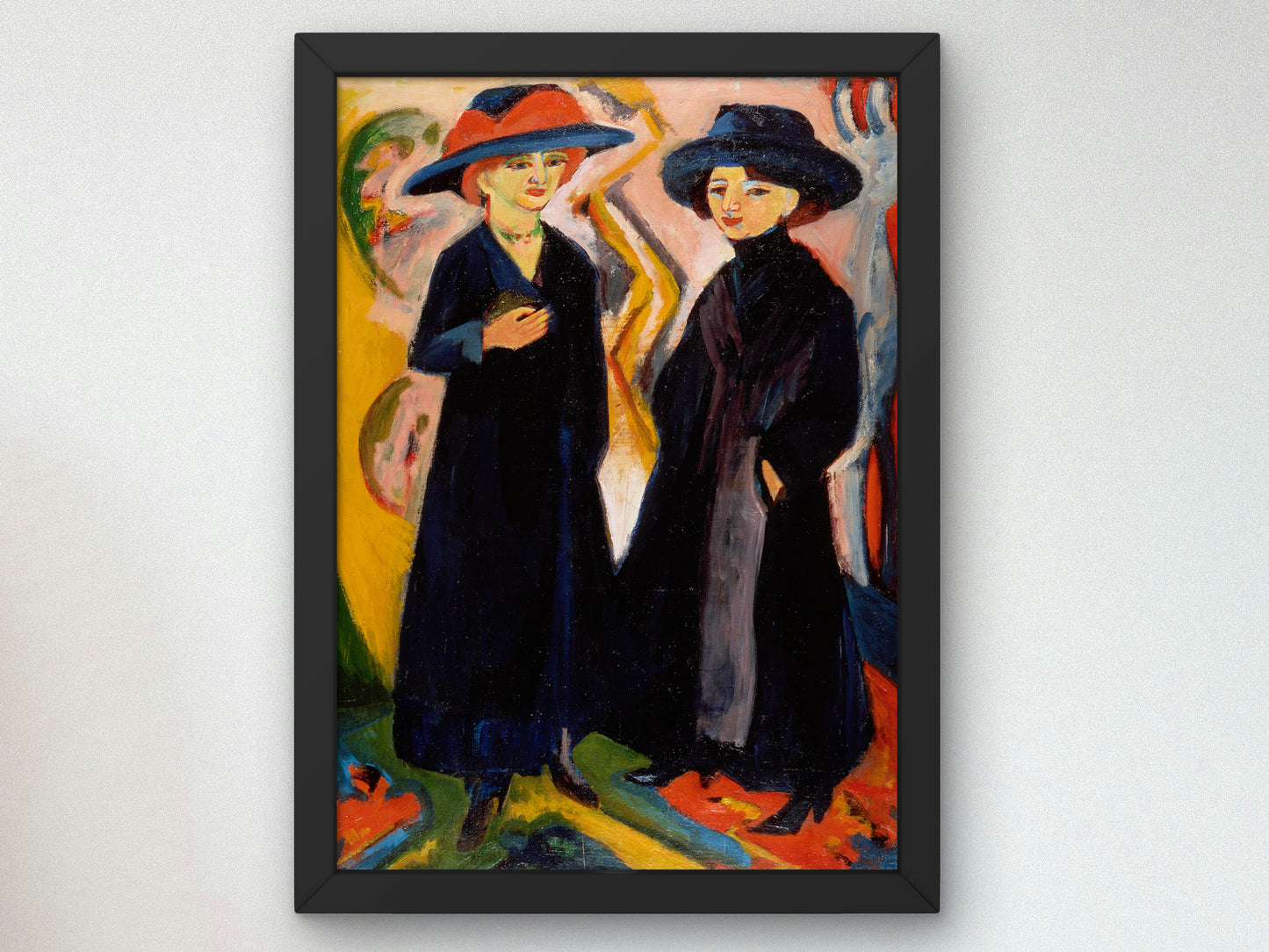Two Women by Ernst Ludwig Kirchner 1911, Wall Art Print, Fine Art Reproduction, Museum Quality Decor, Poster