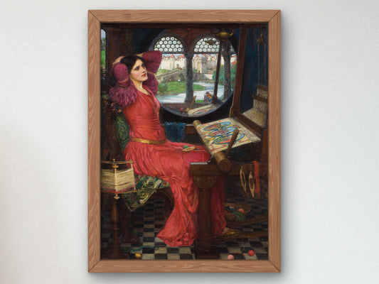 I Am Half Sick of Shadows, Said the Lady of Shalott by John William Waterhouse 1916, Wall Art Print, Fine Art Reproduction, Museum Quality