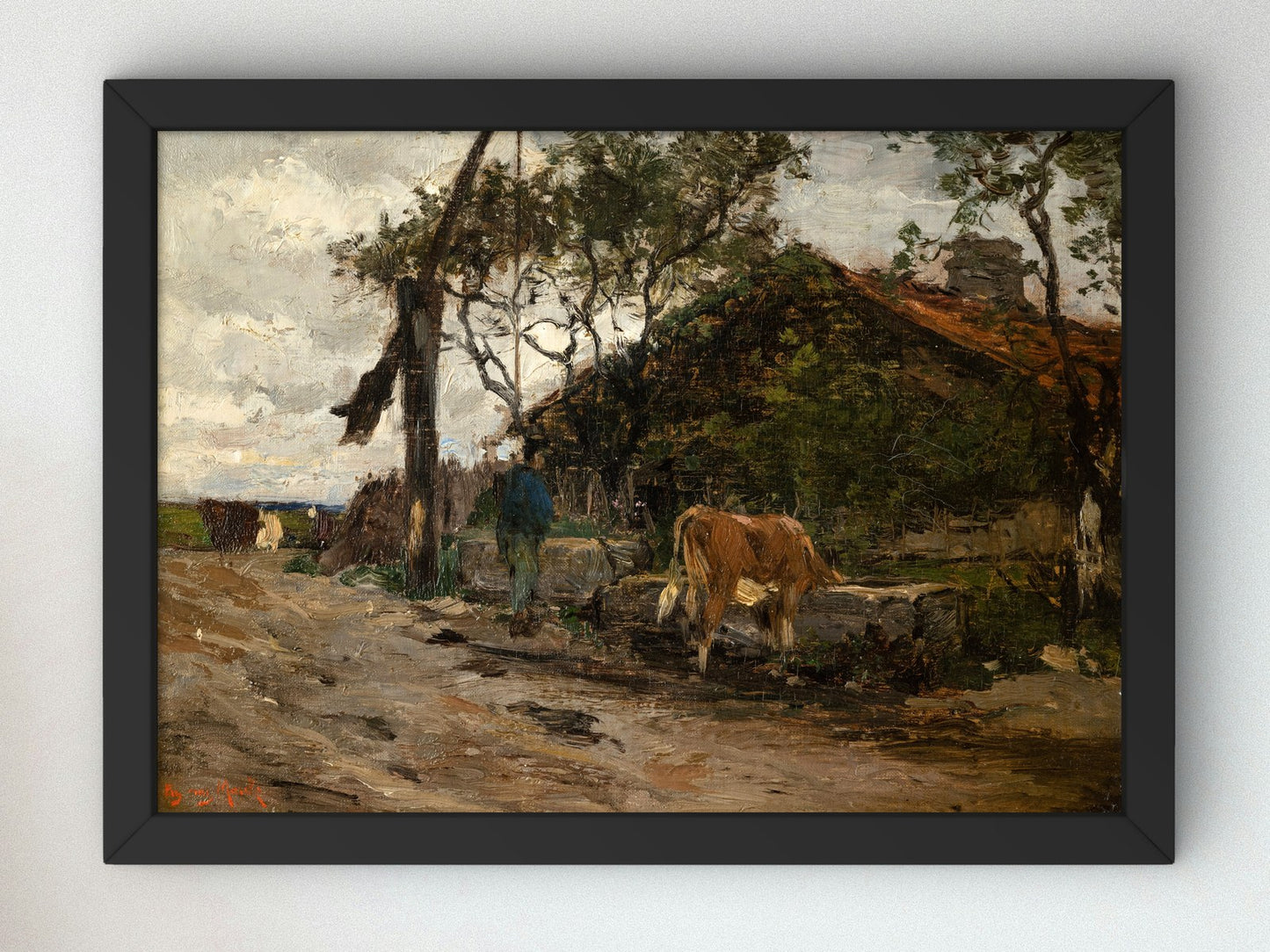 By the Well by Émile van Marcke, Wall Art Print, Fine Art Reproduction, Museum Quality Decor, Poster