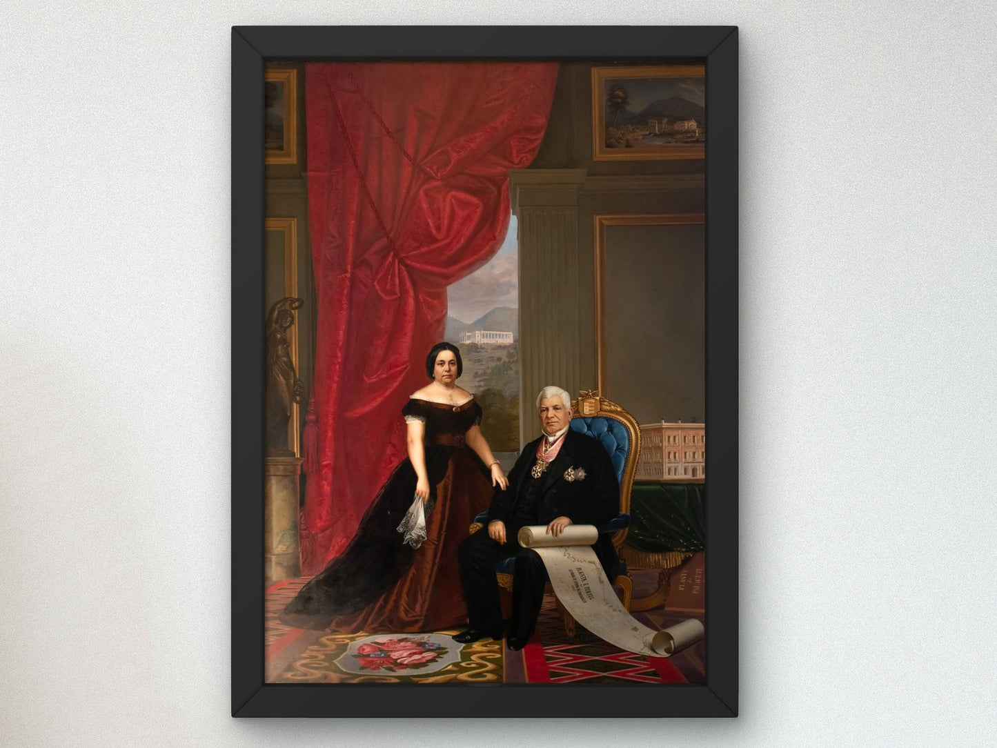 Baron and Baroness of Nova Friburgo by Emil Bauch 1835, Wall Art Print, Fine Art Reproduction, Museum Quality Decor, Poster