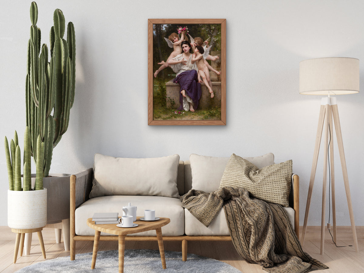 Dream of Spring by William Bouguereau 1901, Wall Art Print, Fine Art Reproduction, Museum Quality Decor, Poster